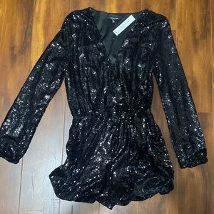 Sequin Shorts Romper NWT
